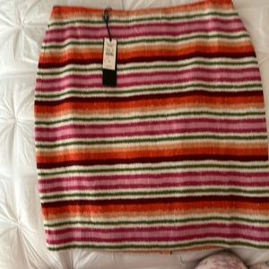 Talbots striped lined pencil skirt